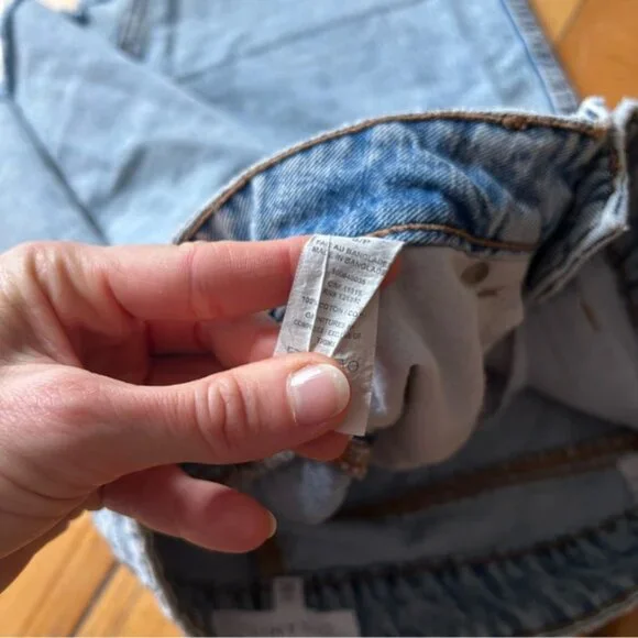 Dynamite Sz S Denim Acid Wash Raw Hem Mini Skirt - Picture 10 of 10